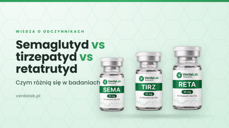 Semaglutyd vs tirzepatyd vs retatrutyd — fiolki odczynników SEMA, TIRZ i RETA VerdaLab