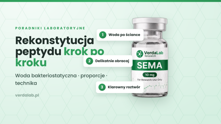 Rekonstytucja peptydu krok po kroku — fiolka VerdaLab i etapy rozpuszczania liofilizatu